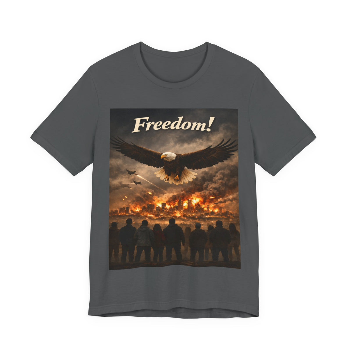 Freedom Eagle T-Shirt — Patriotic Bald Eagle & Crowd Graphic Tee