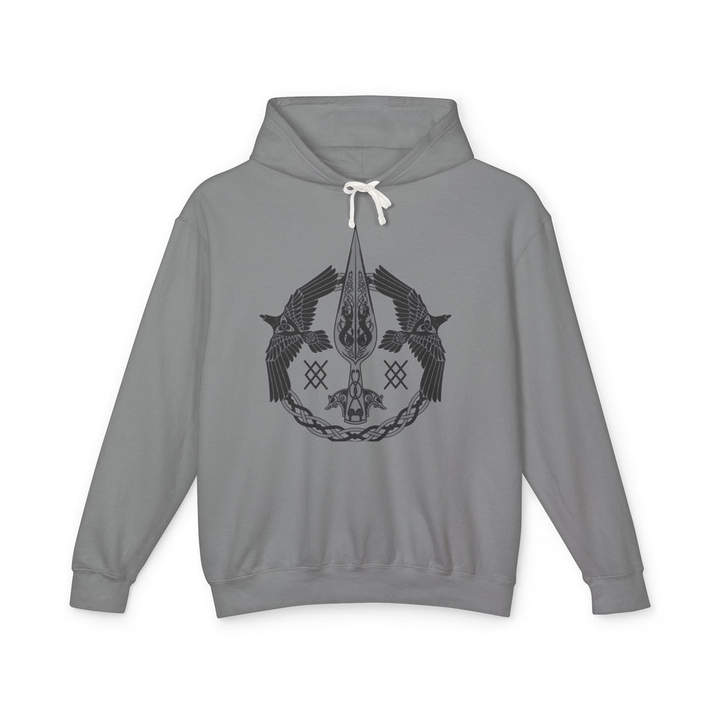 Viking Raven Spear Hoodie — Norse Mythology Graphic Sweatshirt