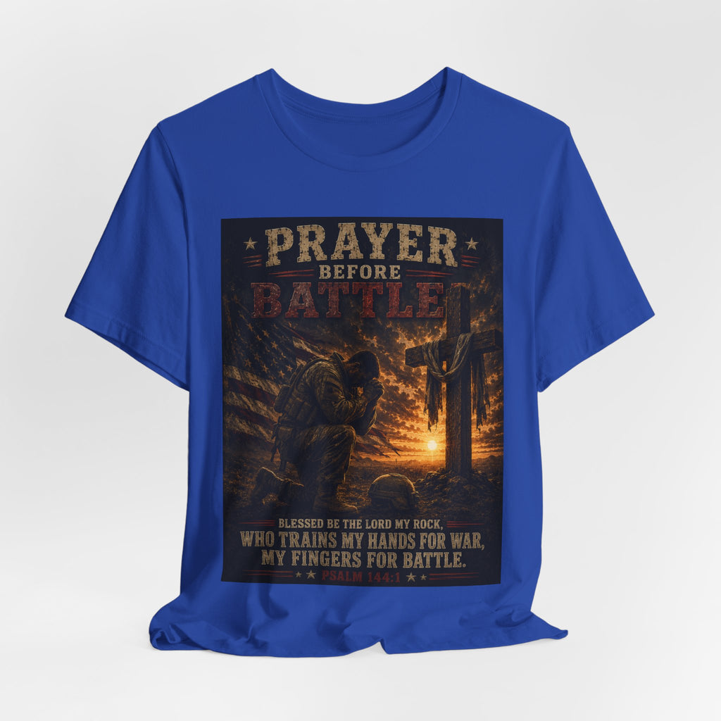 Prayer Before Battle T-Shirt — Christian Military Faith Tee
