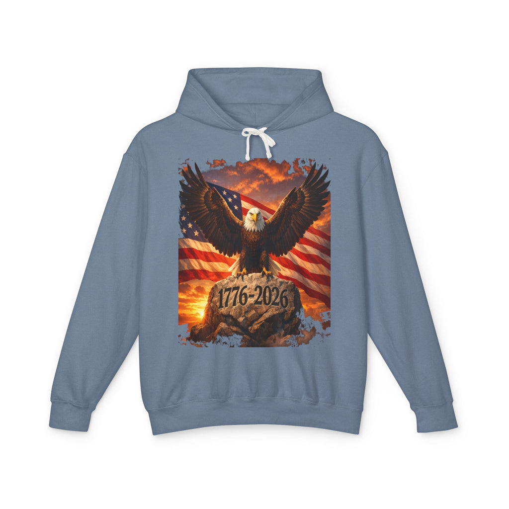 Patriotic Eagle Hoodie — 1776-2026 American Flag Sweatshirt