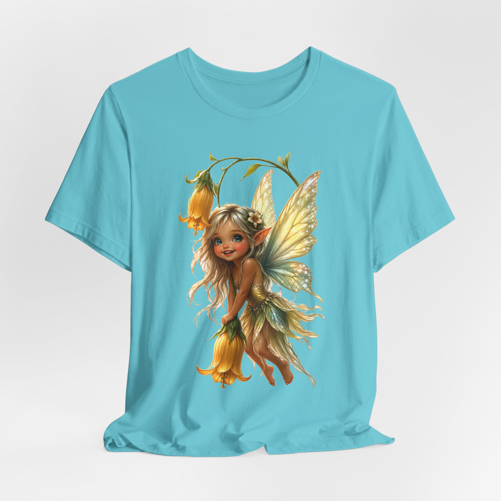 Fairy Flower T-Shirt — Whimsical Yellow Bell Fairy Graphic Tee