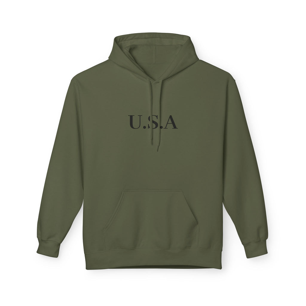 USA Minimalist Hoodie - Classic Patriotic Pullover