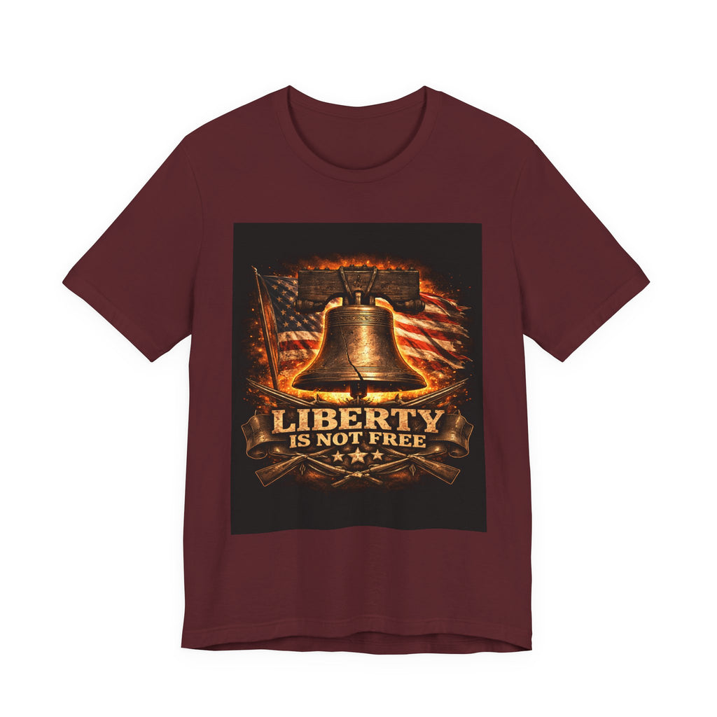 Liberty Is Not Free T-Shirt — Patriotic American Flag & Bell Tee