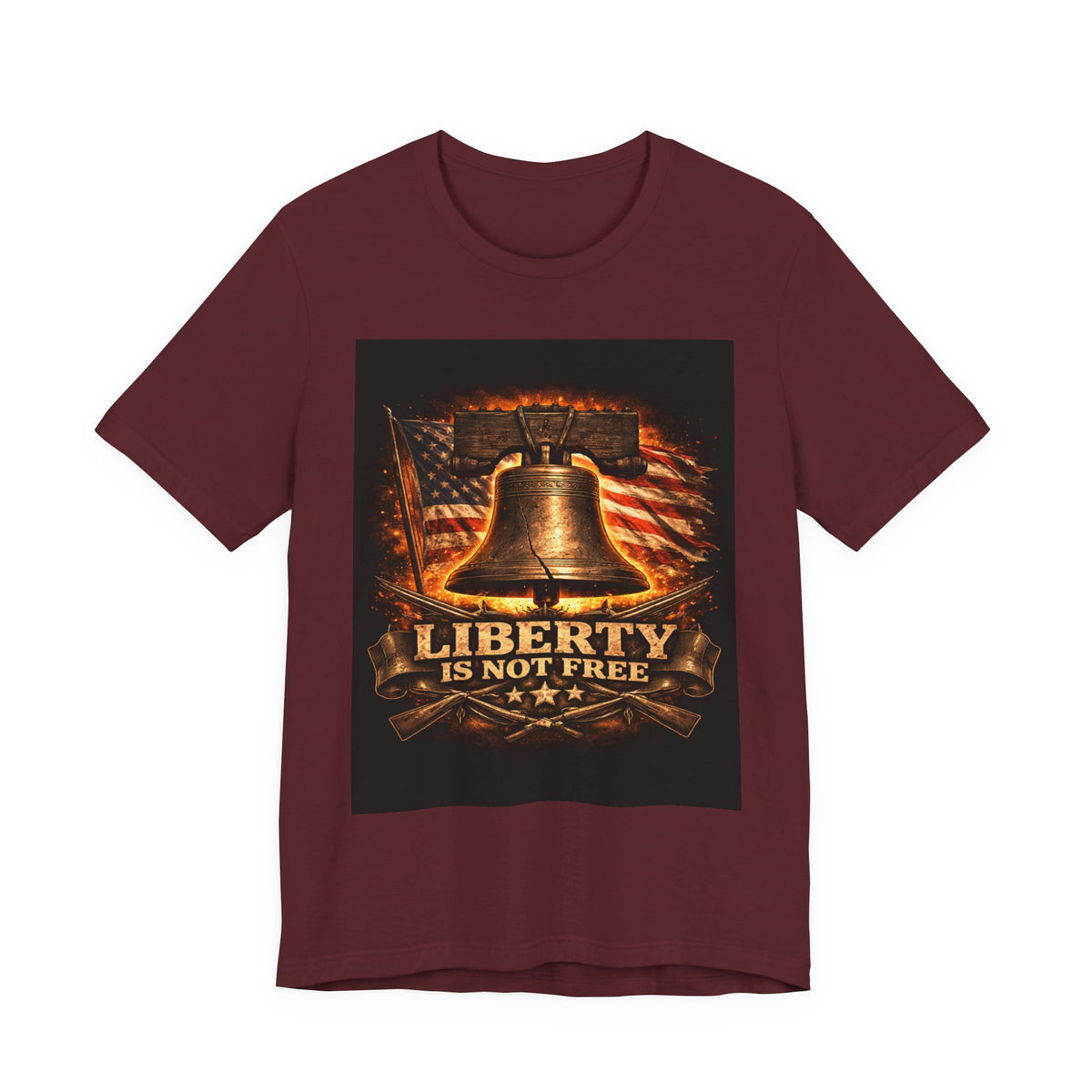 Liberty Is Not Free T-Shirt — Patriotic American Flag & Bell Tee