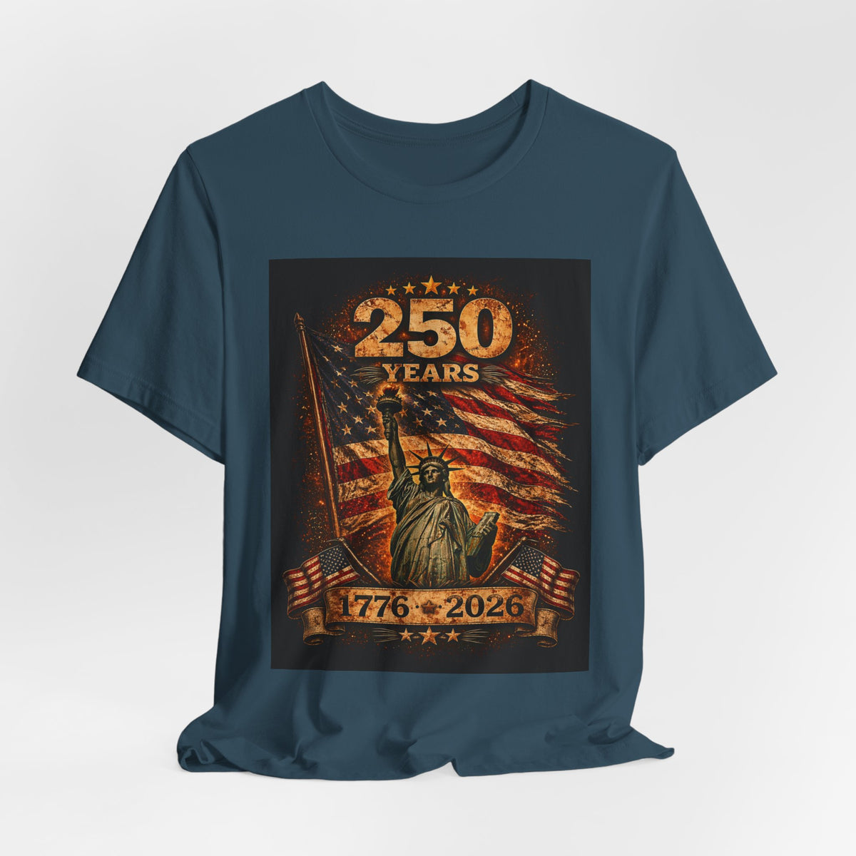 250 Years USA Liberty T-Shirt – 1776-2026 American Flag & Statue of Liberty Tee