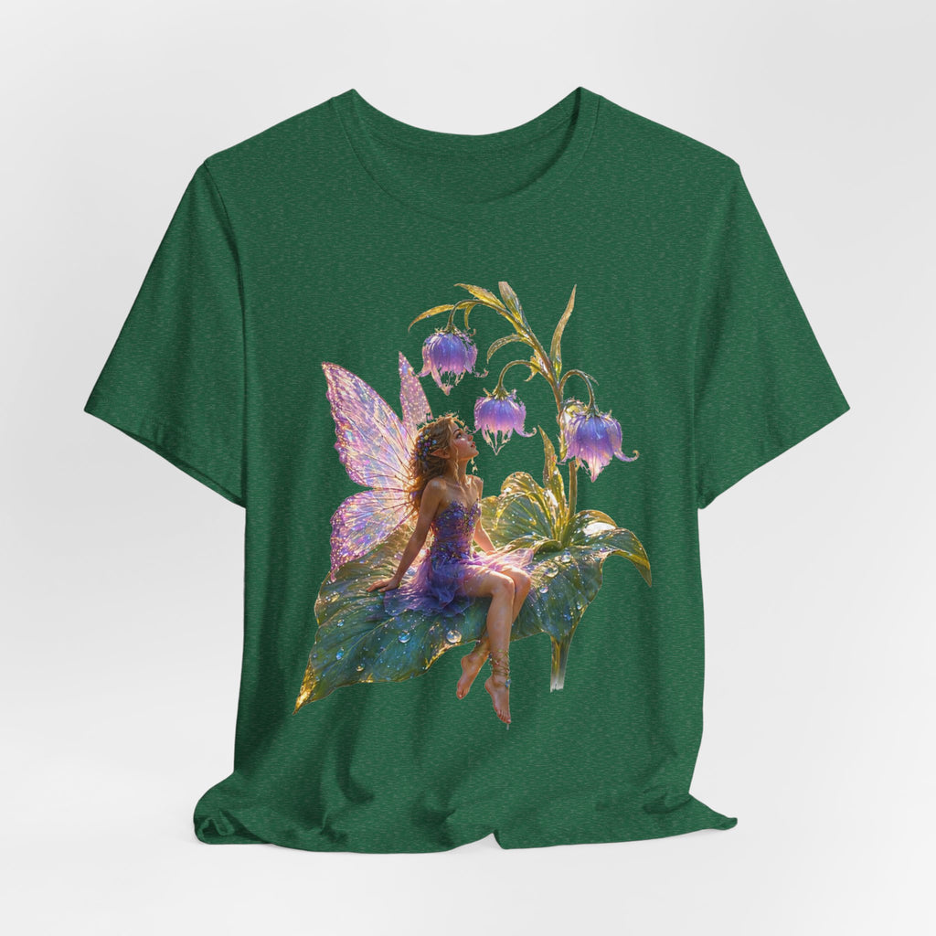 Fairy Garden T‑Shirt — Watercolor Fairy on Bellflower Tee