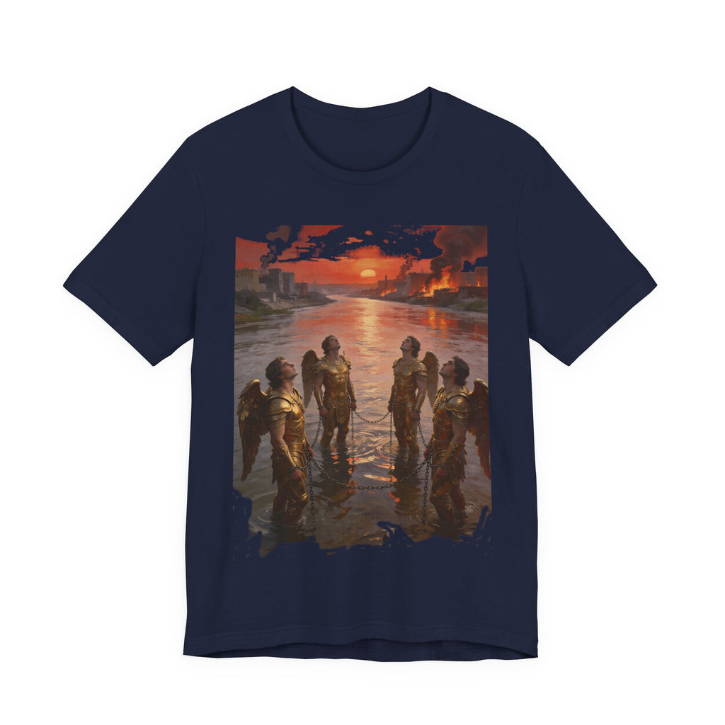 Revelation 9 reveals four fallen angels bound in the Euphrates River,T-Shirt