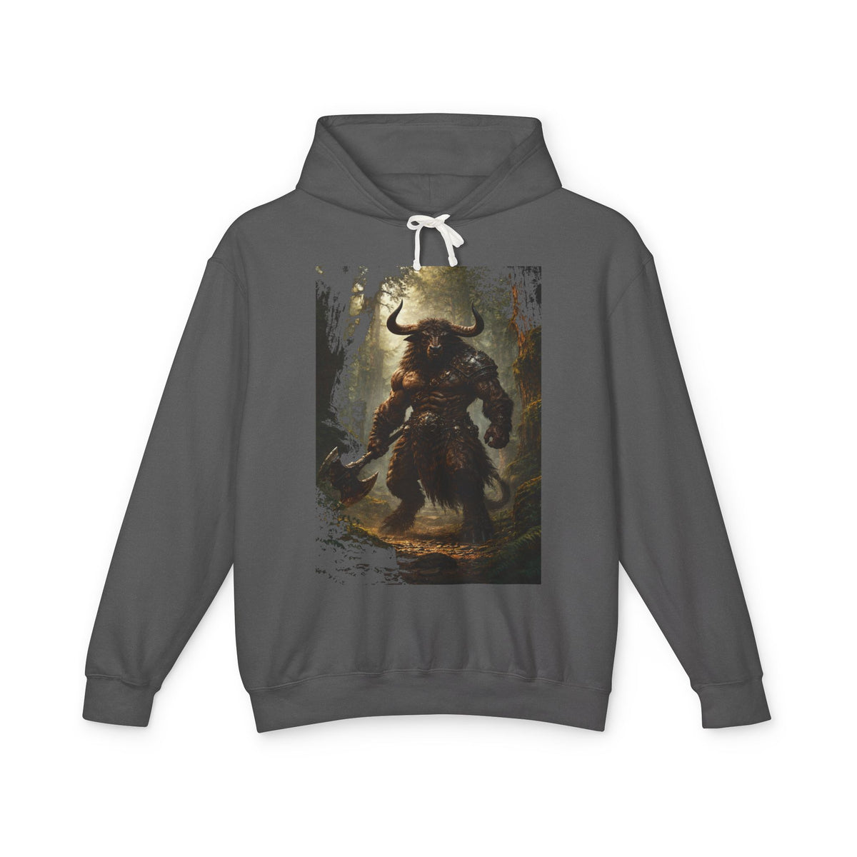 Minotaur Warrior Hoodie — Mythic Fantasy Graphic Sweatshirt