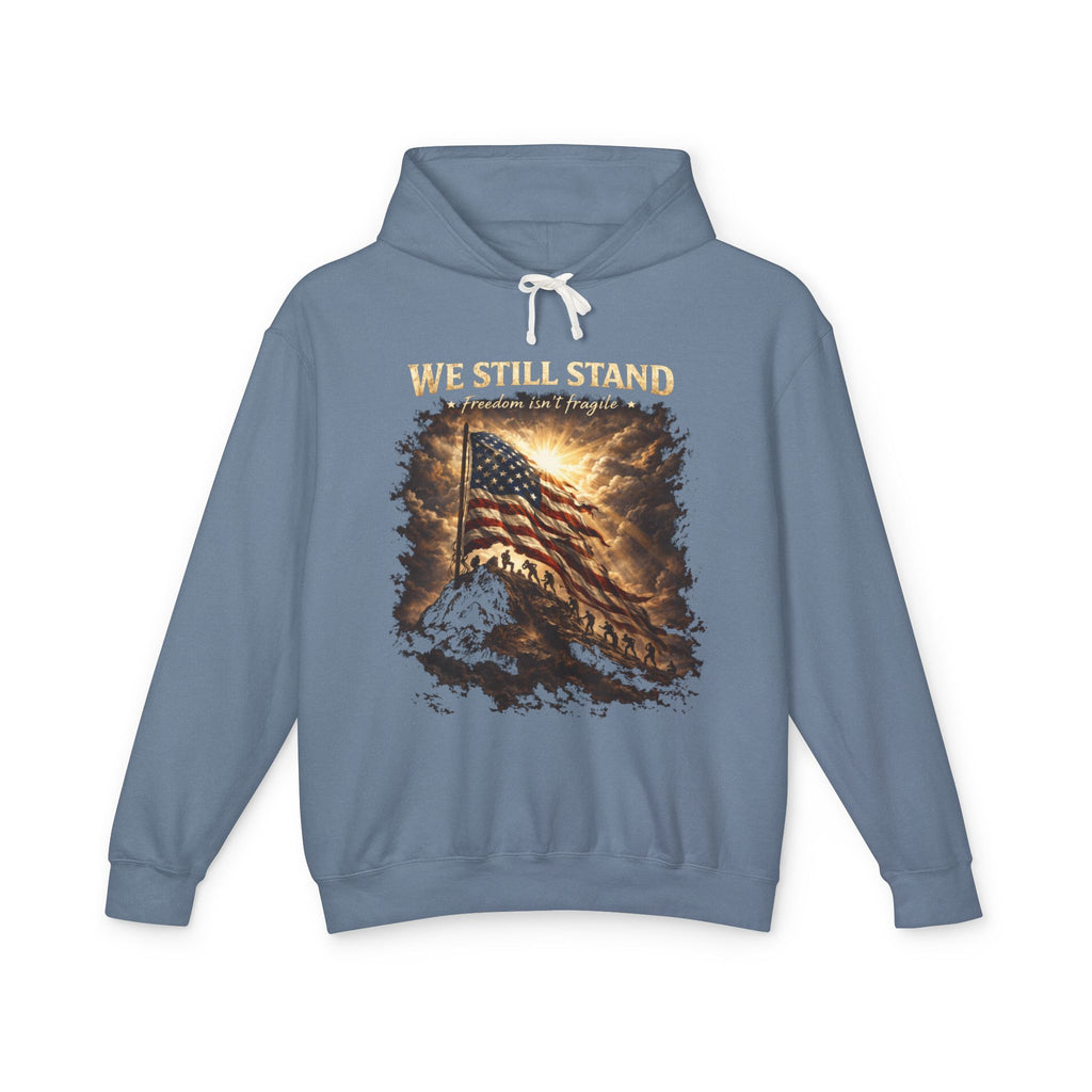 Patriotic "We Still Believe" Hoodie — American Flag Vintage Graphic