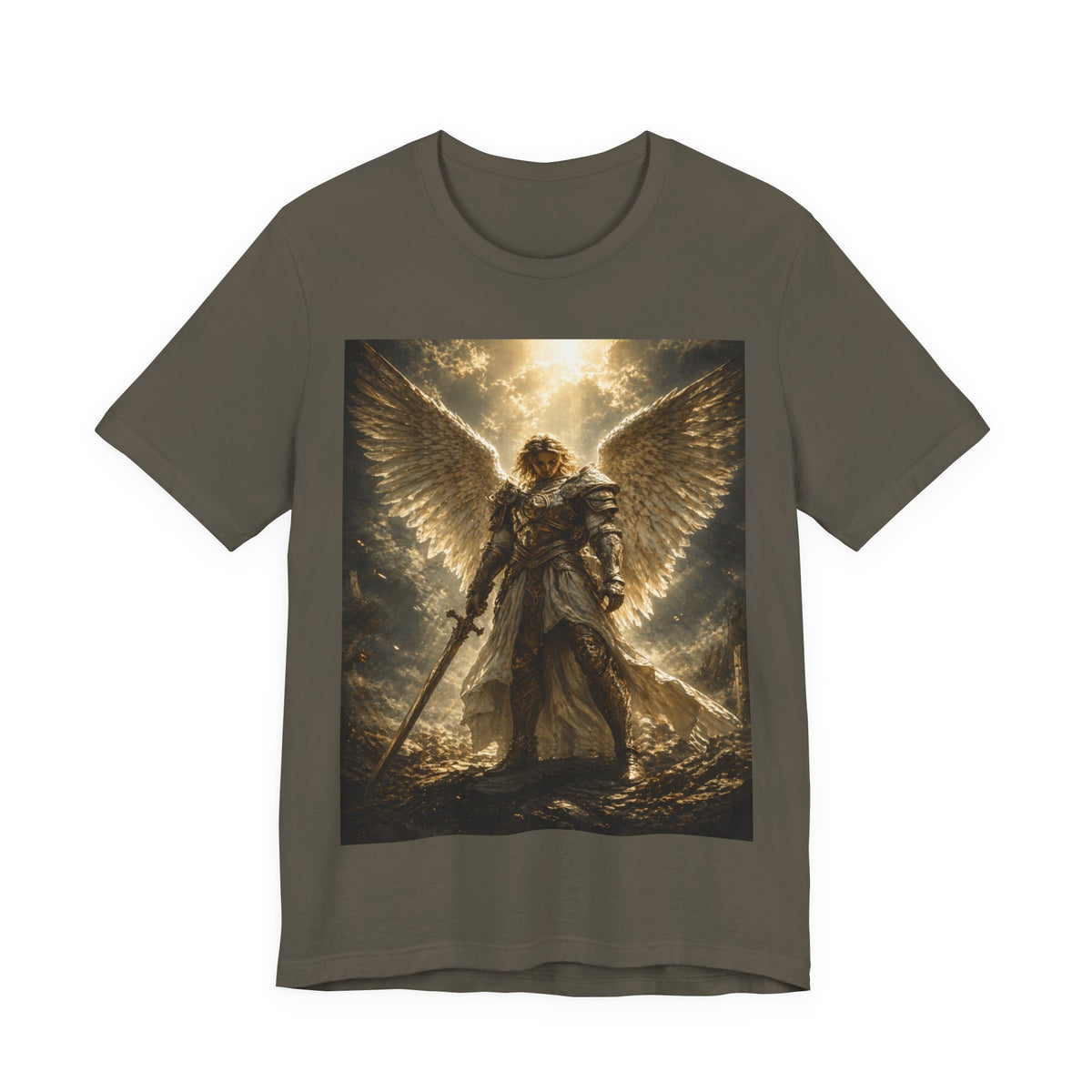 Angel Warrior Graphic Tee — Celestial Armor Archangel T-Shirt