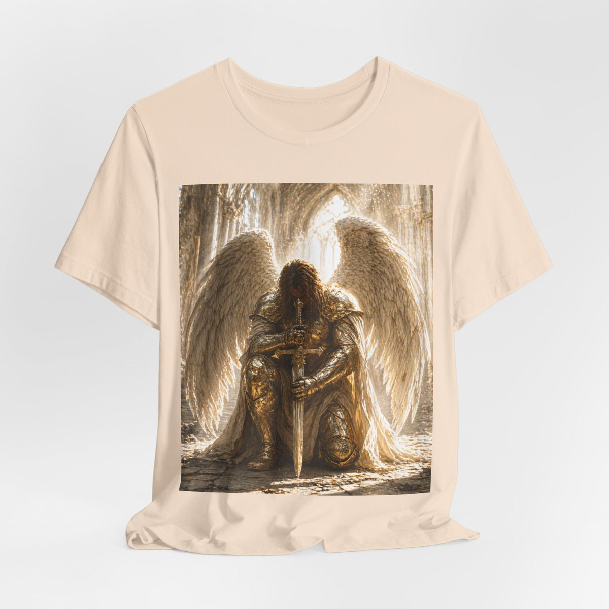 Guardian Angel Graphic Tee — Praying Winged Warrior T-Shirt