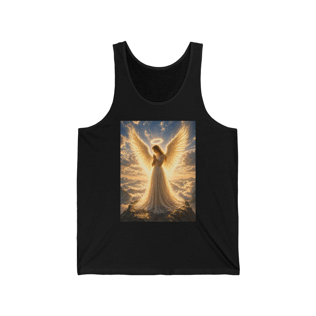 Angel Wings Tank Top — Golden Radiant Angel Graphic Tank