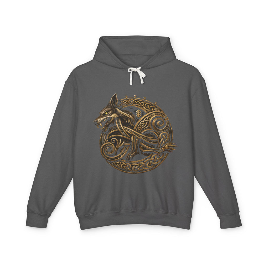 Viking Wolf Circle Hoodie — Norse Celtic Rune Graphic Sweatshirt
