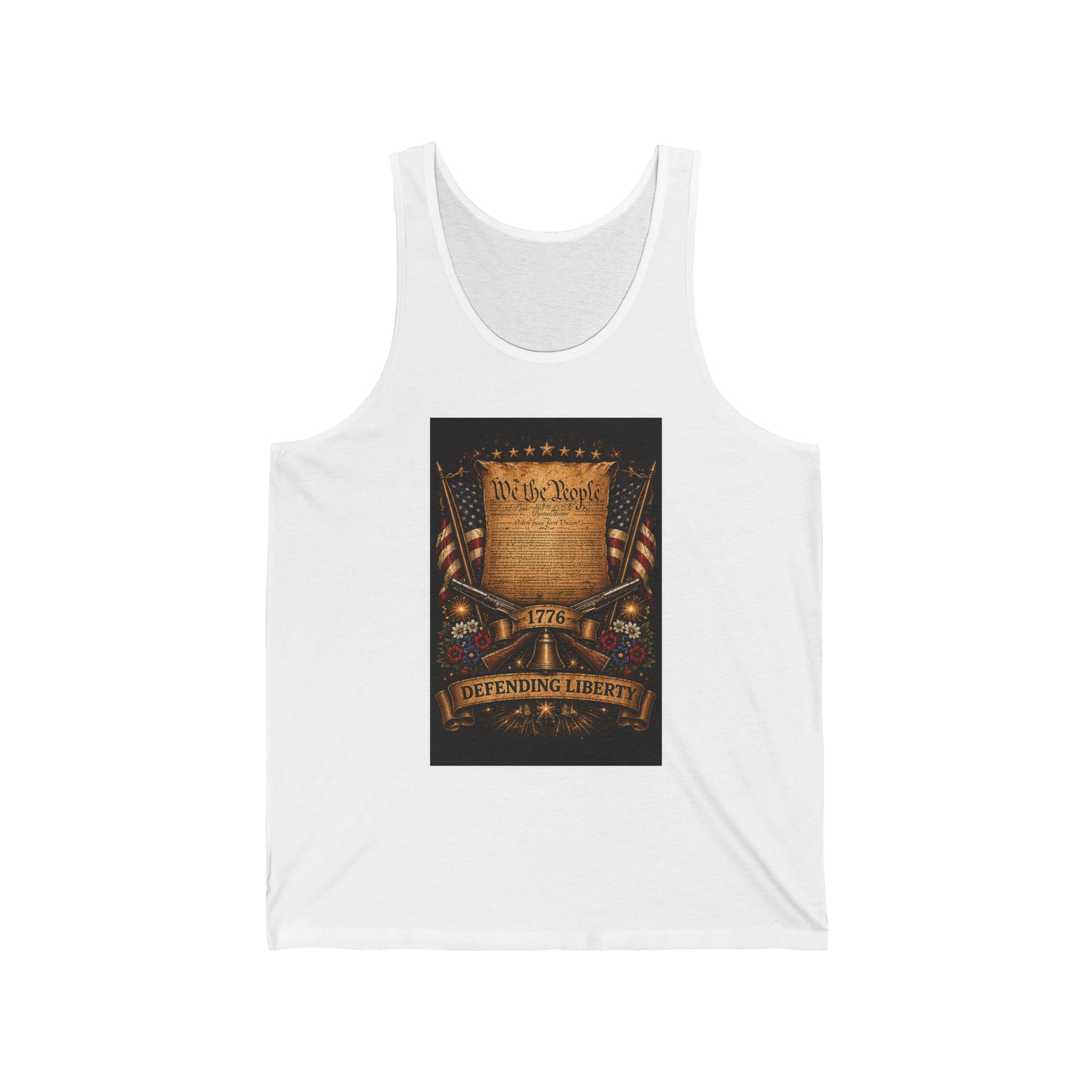 Patriotic "We the People" Tank Top — Defending Liberty American Flag Muscle Tee