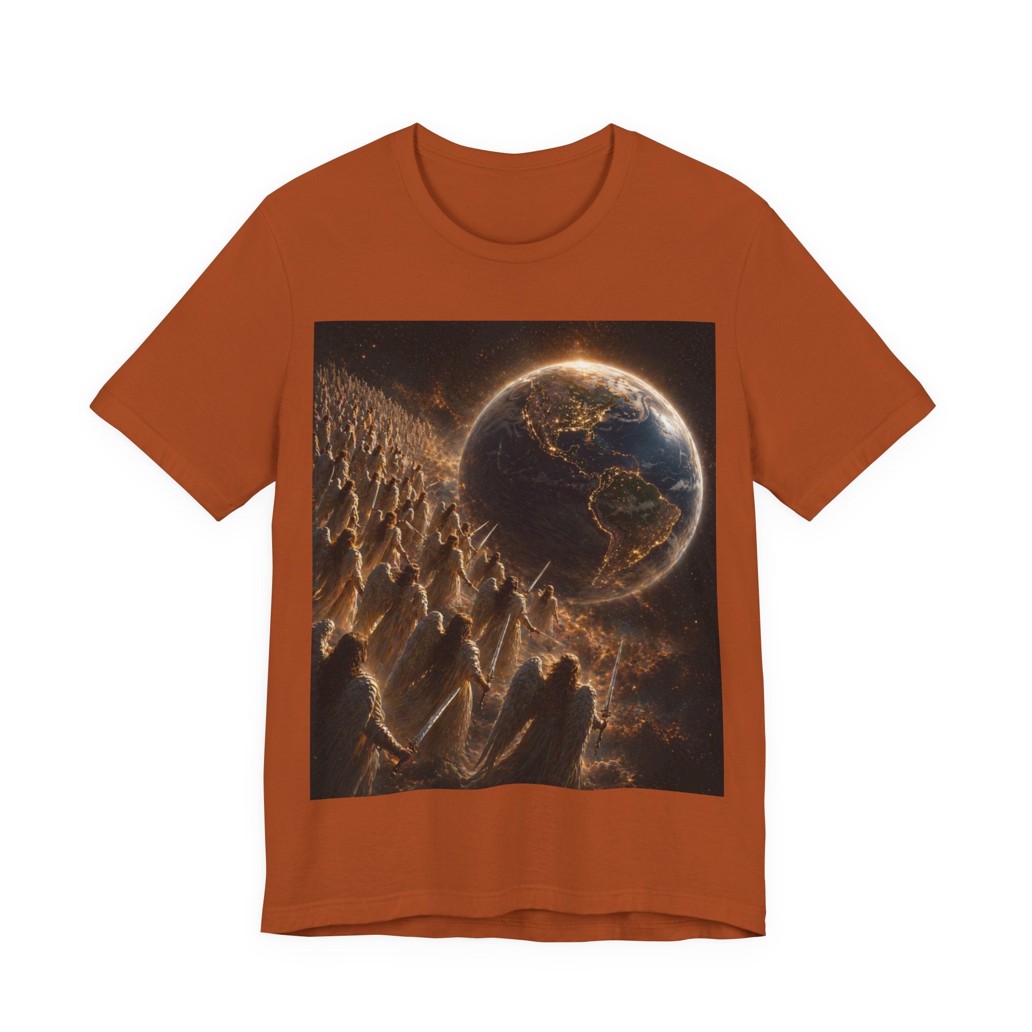 Earth Rise Graphic Tee — Glowing Planet & Mountainscape T-Shirt