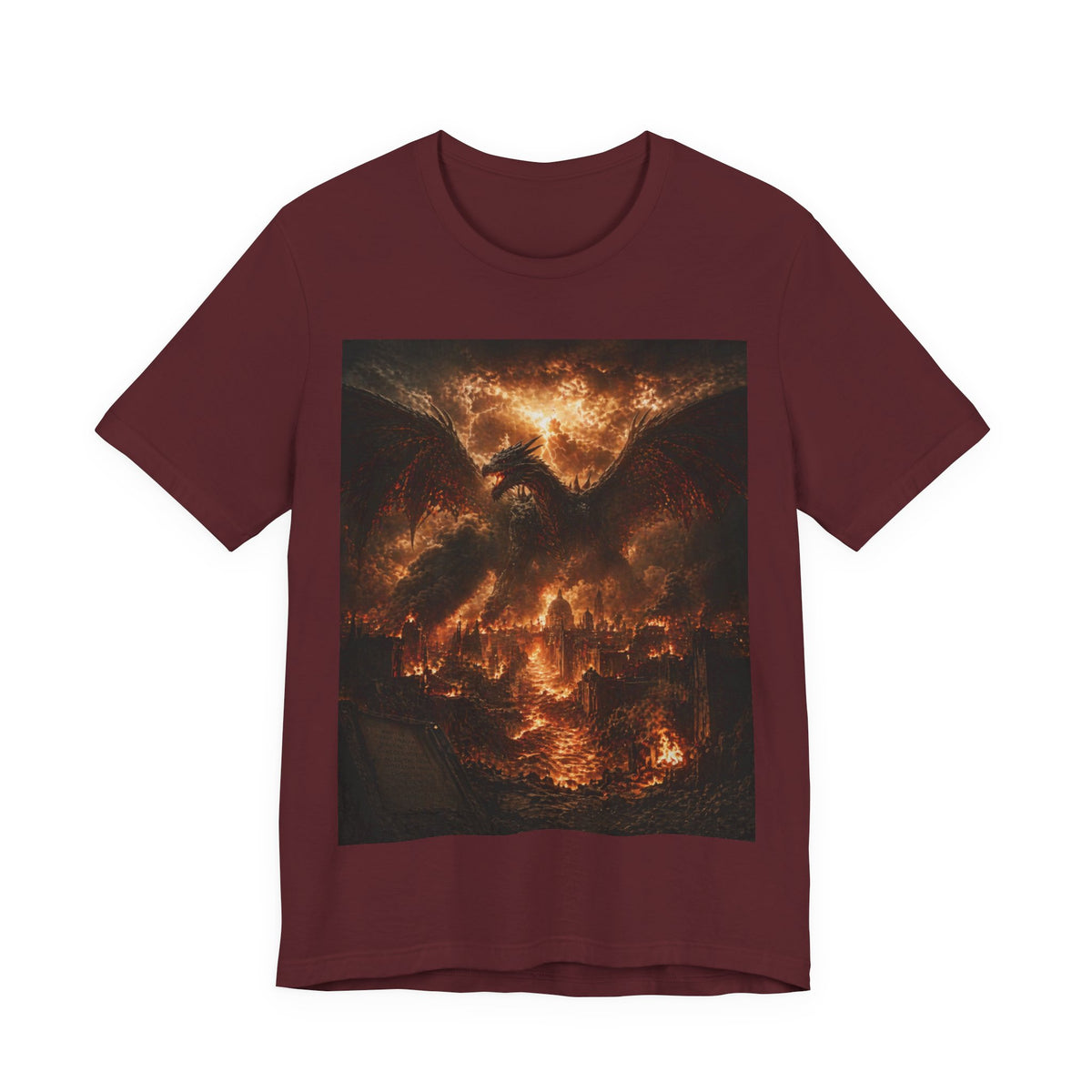 Demonic Dragon Fire End of times Tee — Dark Graphic Shirt of the final battel betten Satan and Miichael the arch angel
