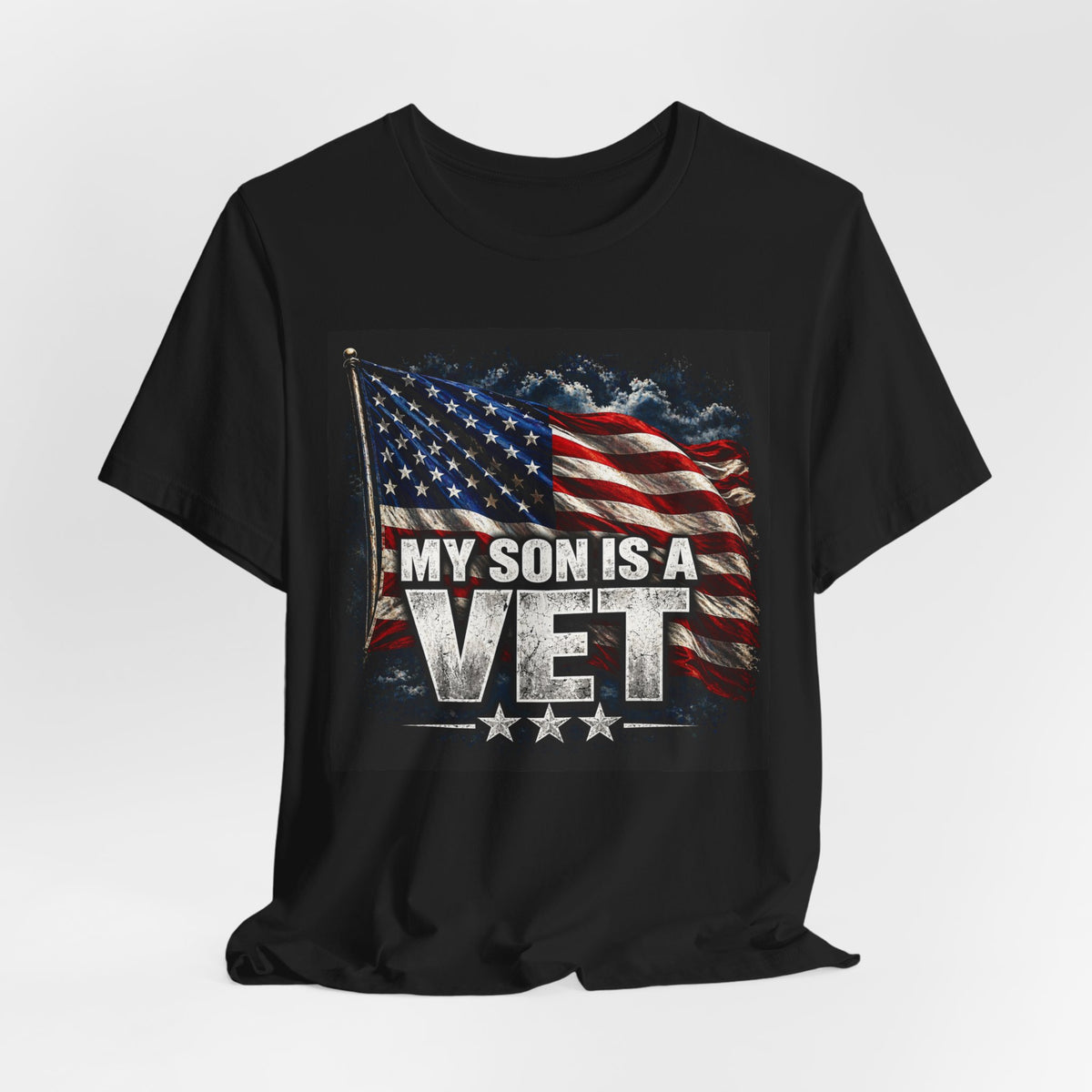 My Son Is A Vet T‑Shirt — Patriotic American Flag Tee for Proud Parents