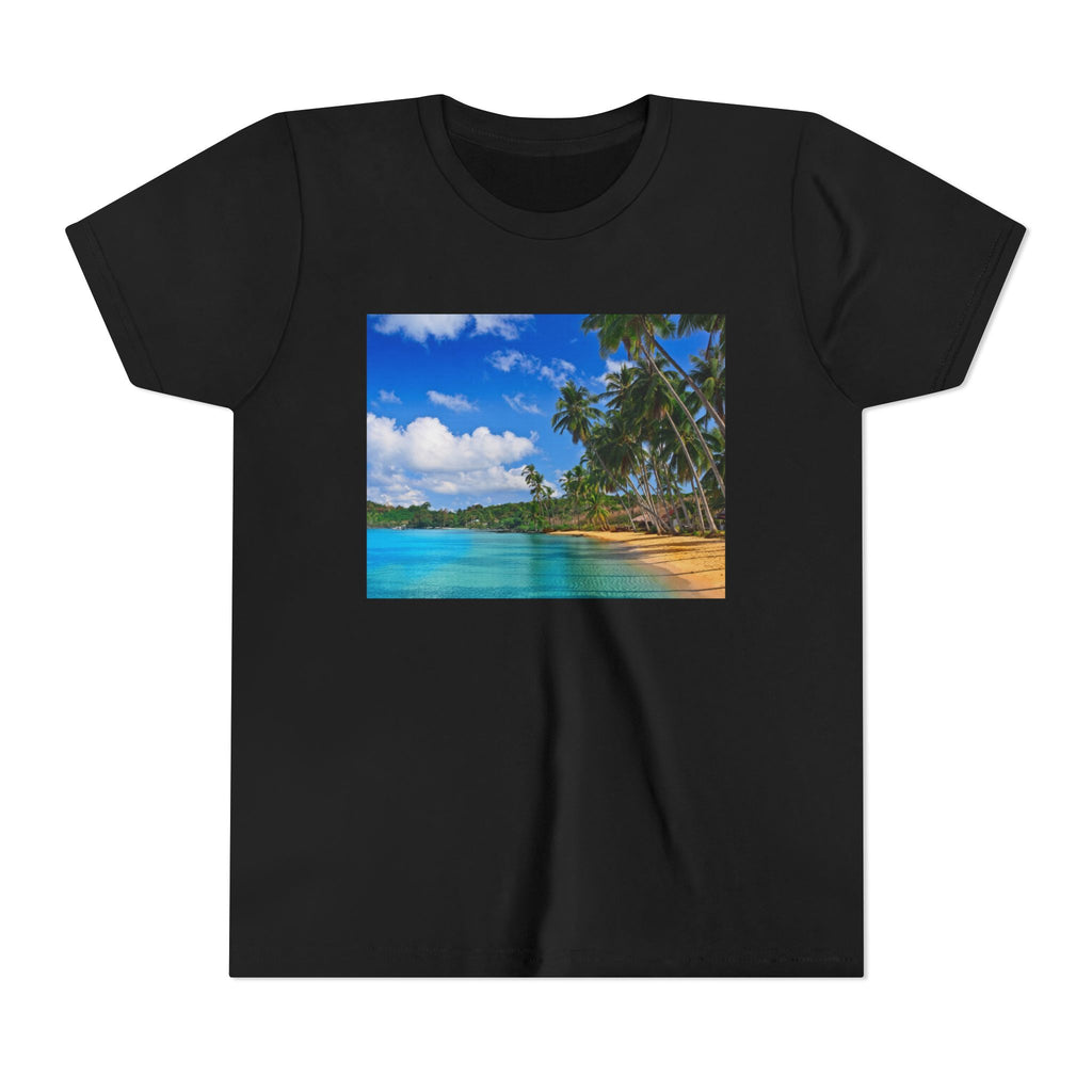 Youth Tee — Tropical Beach Photo Print Summer Vacation Shirt