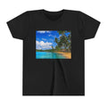 Youth Tee — Tropical Beach Photo Print Summer Vacation Shirt