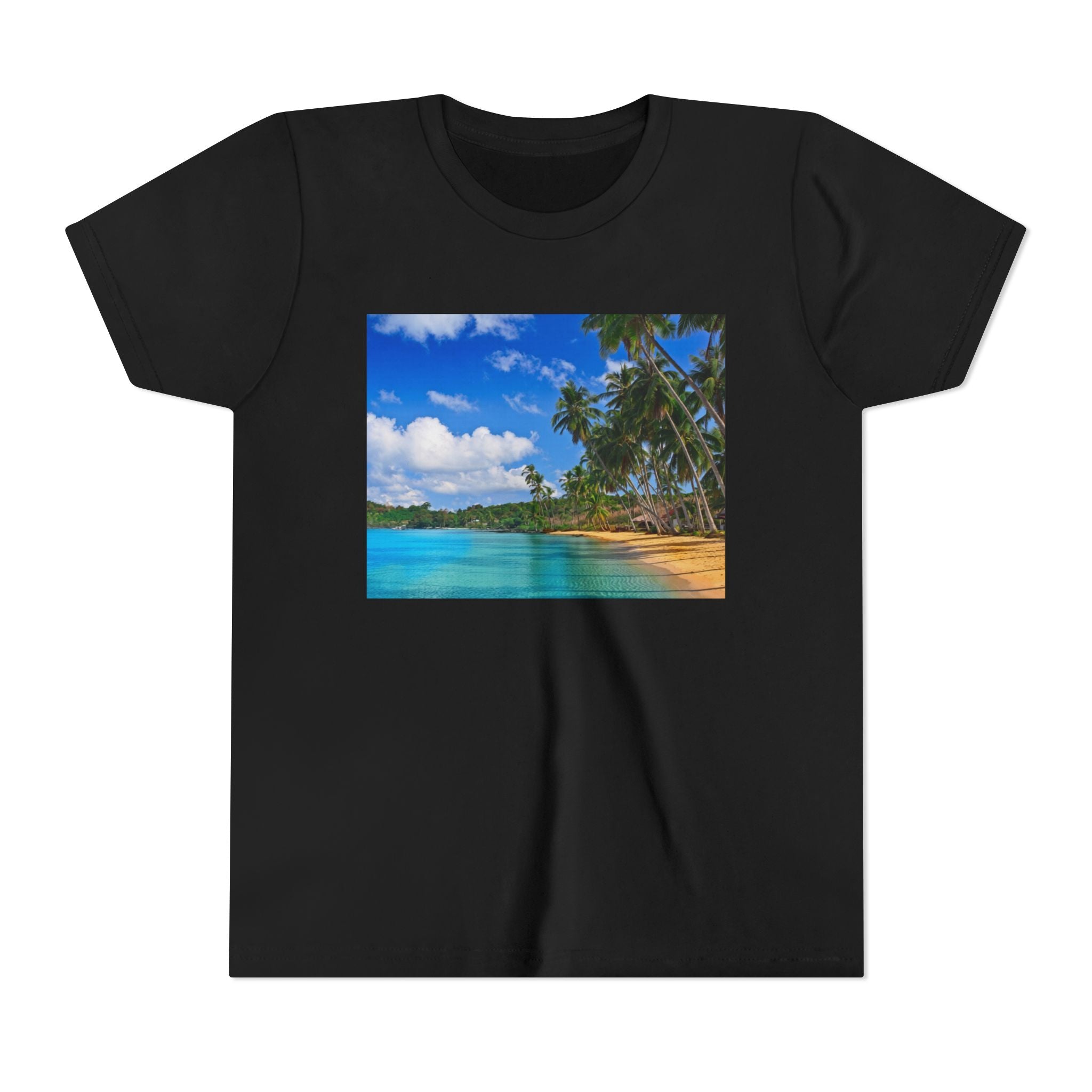 Youth Tee — Tropical Beach Photo Print Summer Vacation Shirt