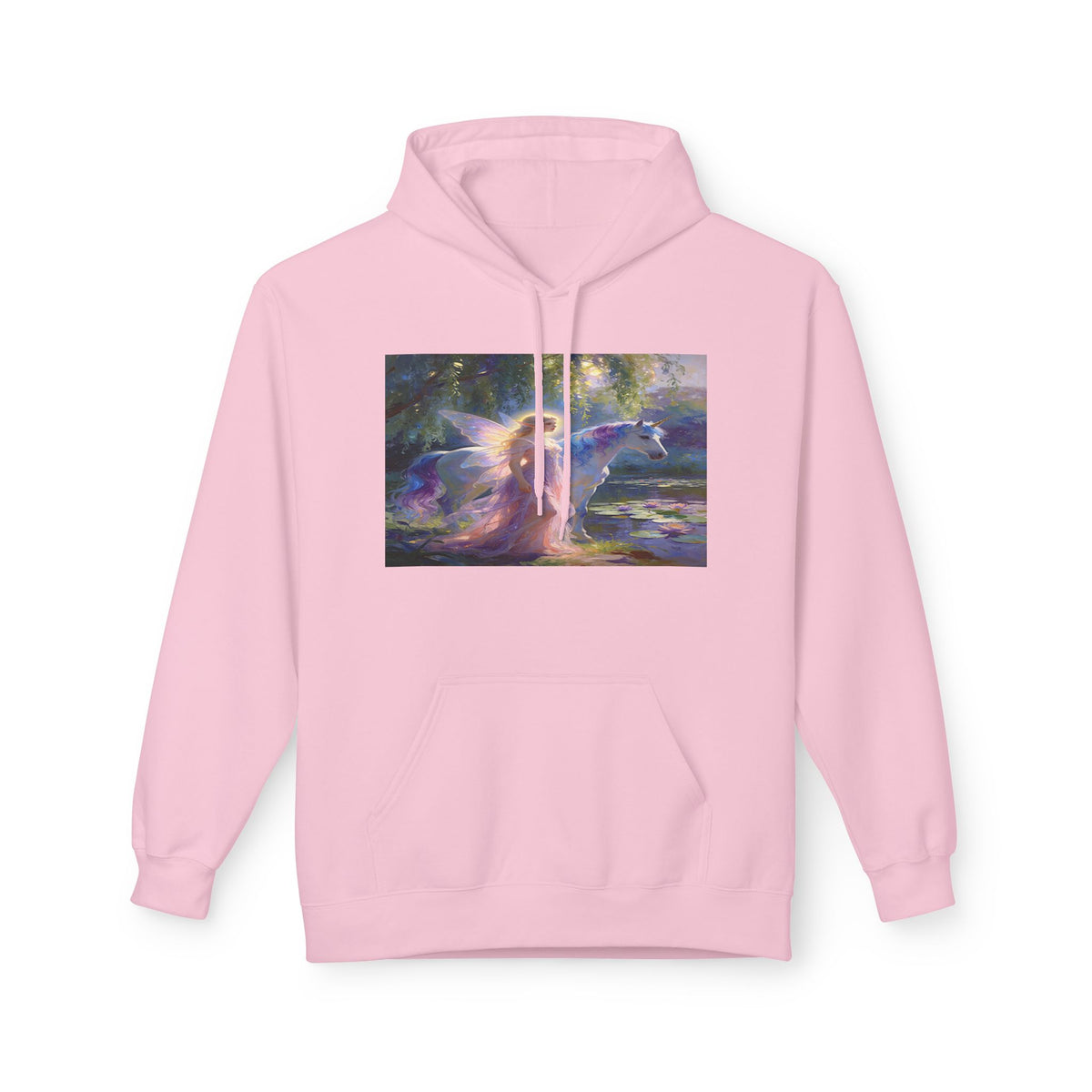 Mystic Waterfall Hoodie — Ethereal Nature Graphic Pullover
