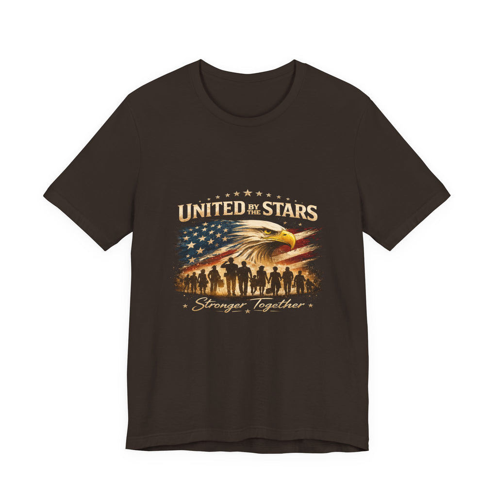 United We Stand T-Shirt – Patriotic Eagle & Soldiers “Stronger Together” Tee