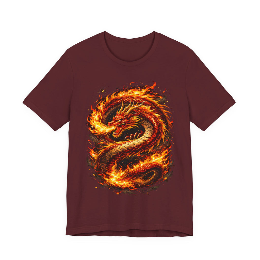Flaming Dragon T-Shirt — Fiery Eastern Dragon Graphic Tee