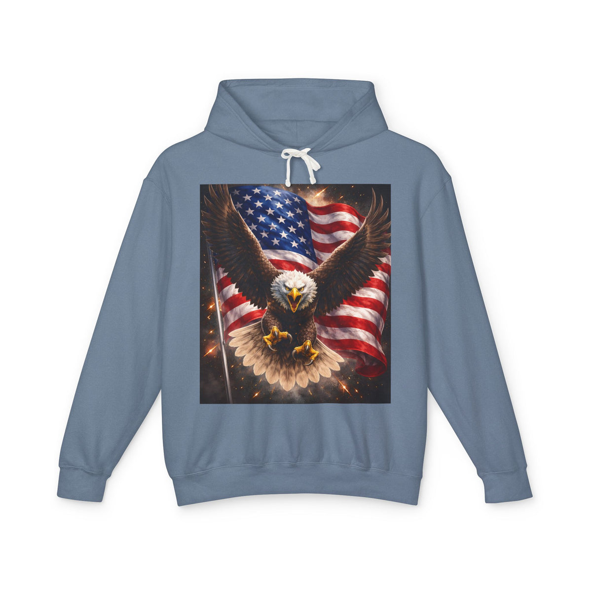 American Flag Eagle Hoodie — Patriotic Bald Eagle Sweatshirt for 4th of July