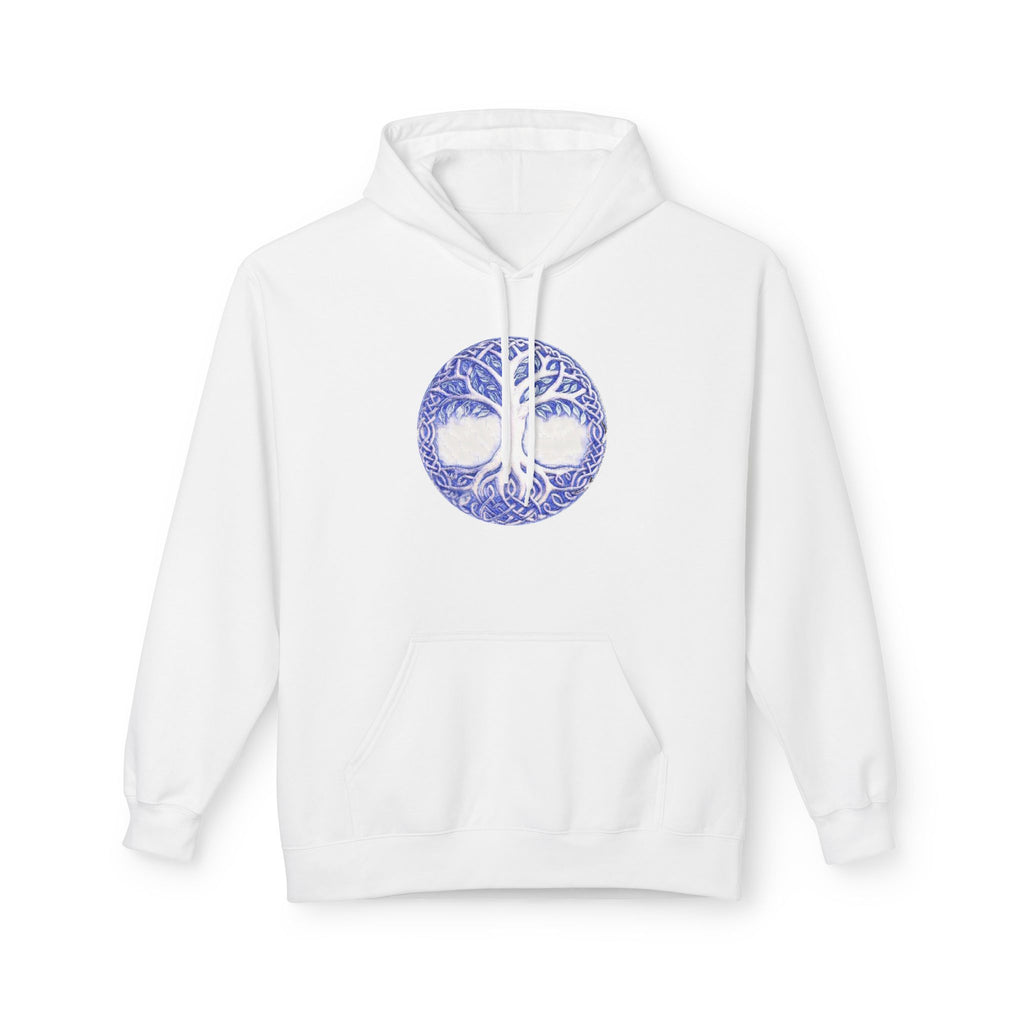 Yggdrasil, the Tree of Life Cotton Hoodie – Blue Mandala Woodland Graphic Pullover