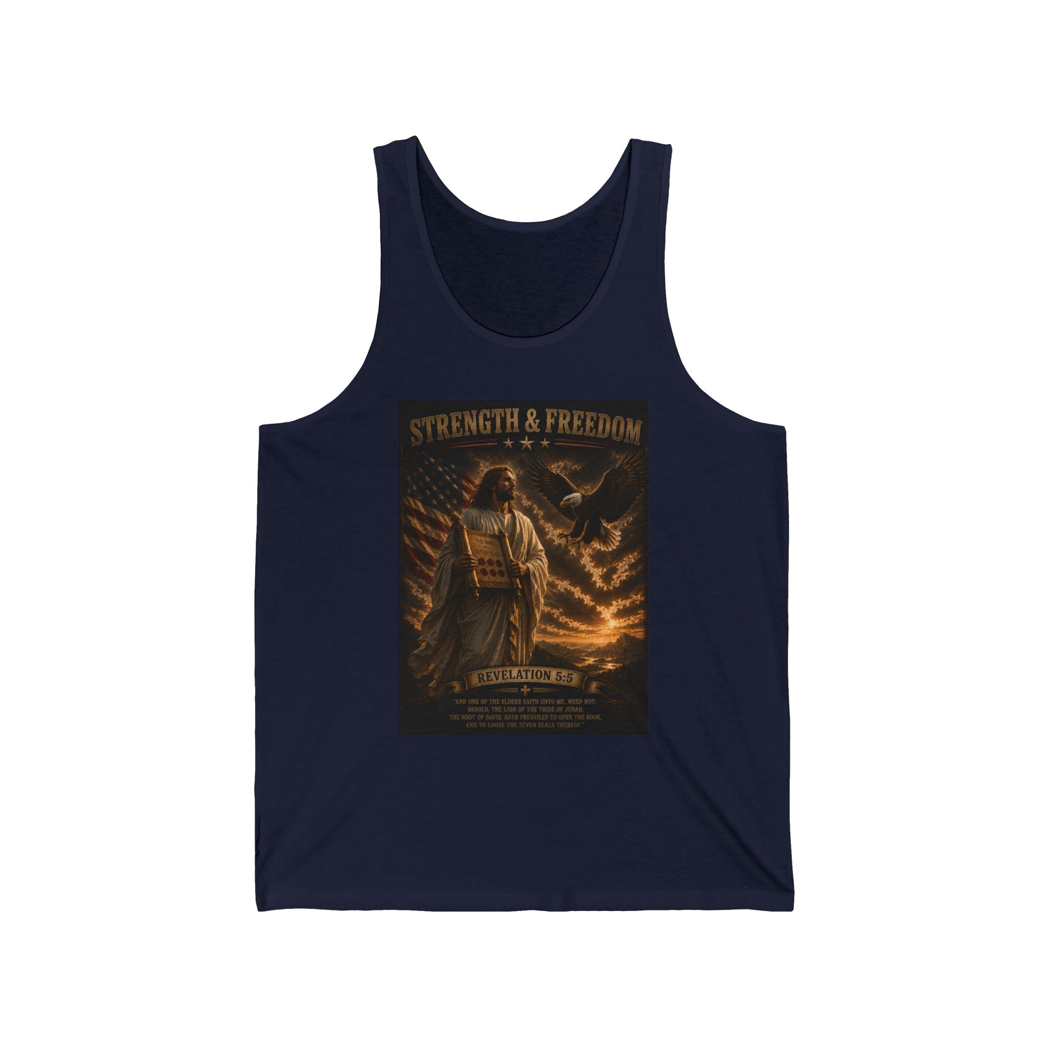 Tank Top — "Strength & Freedom" Vintage Patriot Graphic