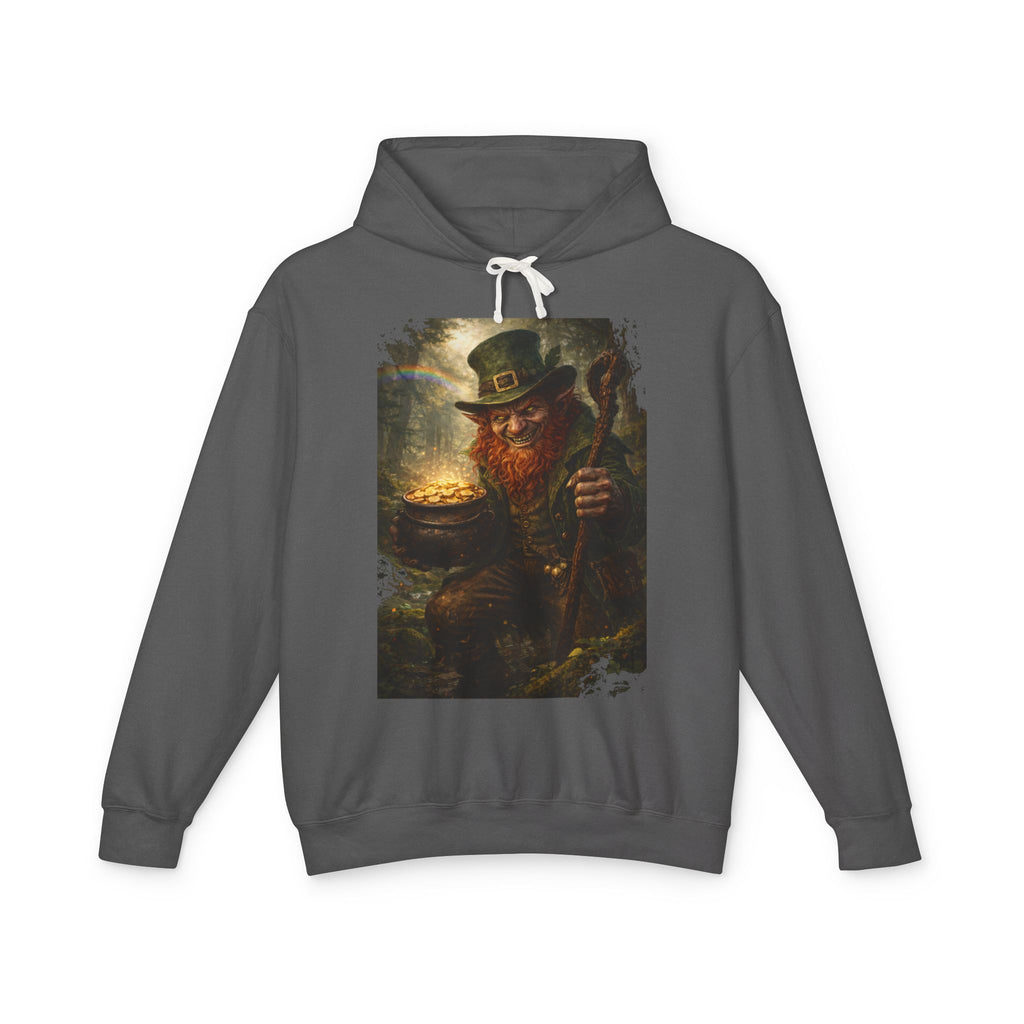 St. Patrick’s Day Leprechaun Hoodie — Vintage Pot of Gold Illustration