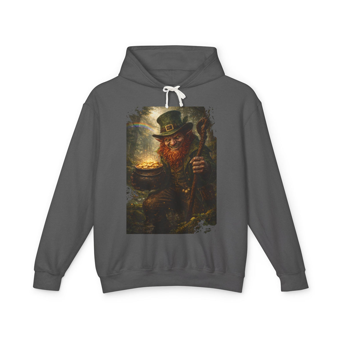St. Patrick’s Day Leprechaun Hoodie — Vintage Pot of Gold Illustration