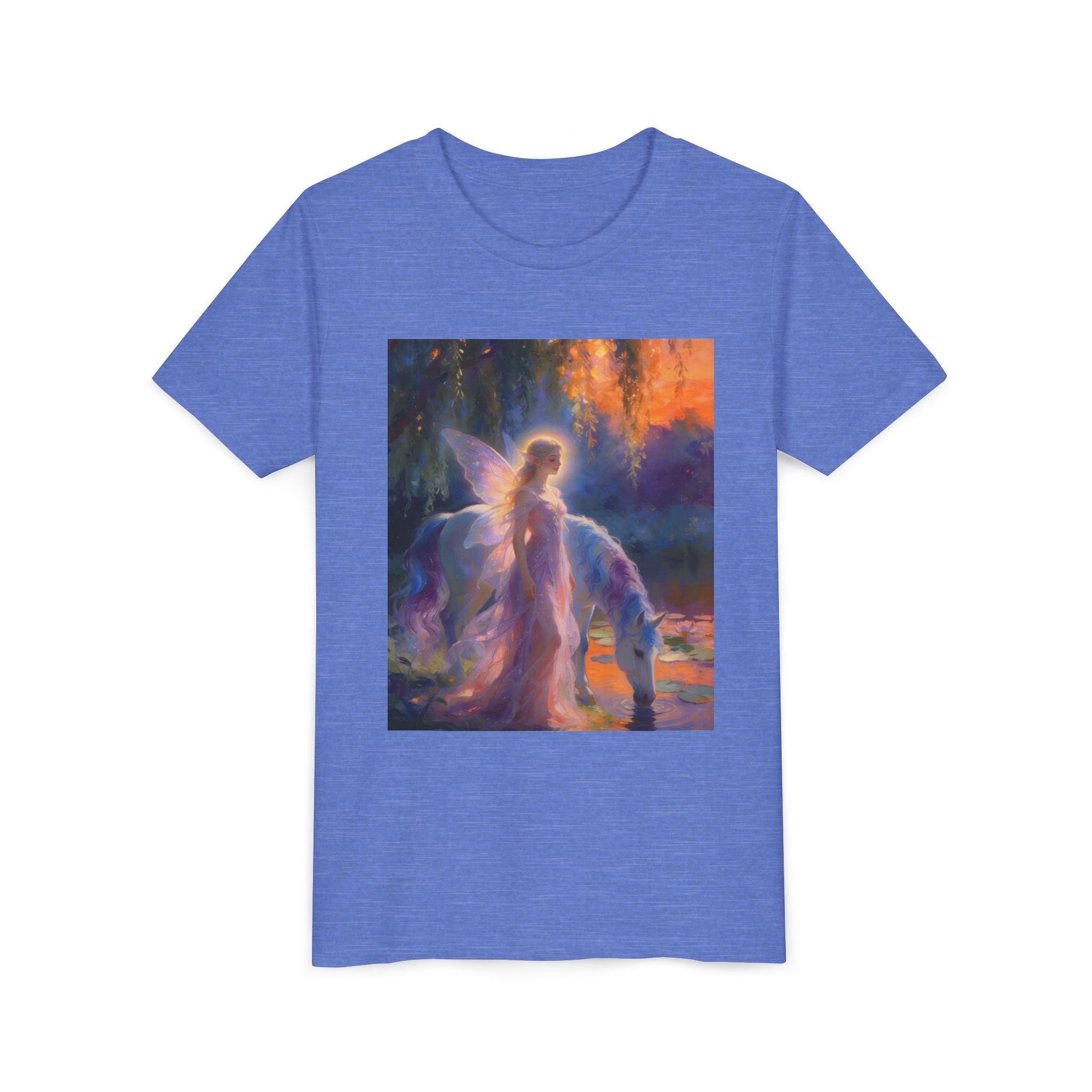 Fairy and Unicorn Youth Tee — Magical Fantasy Kids T-Shirt