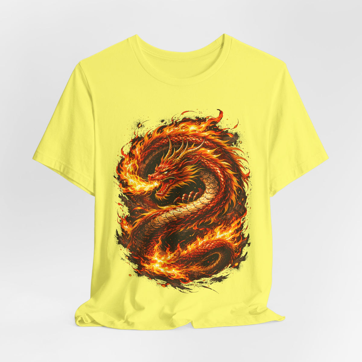 Flaming Dragon T-Shirt — Fiery Eastern Dragon Graphic Tee