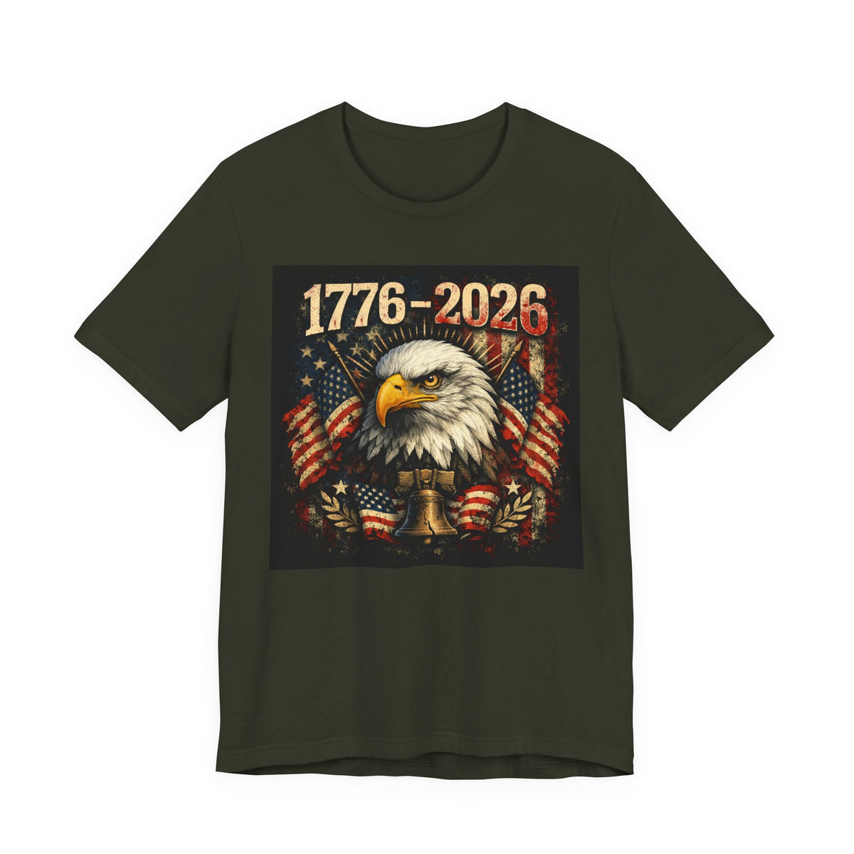 1776-2026 Eagle Patriotic T-Shirt — American Flag Liberty Bell Tee