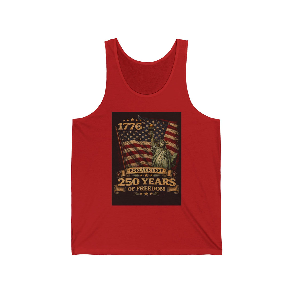 Patriotic 1776 Statue of Liberty Tank - "Forever Free" 250 Years of Freedom