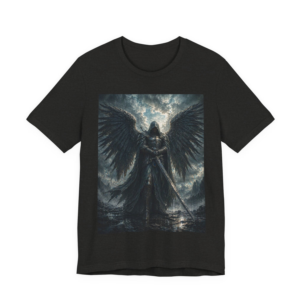 Dark Fallen Angel Graphic Tee — Gothic Warrior Angel T-Shirt