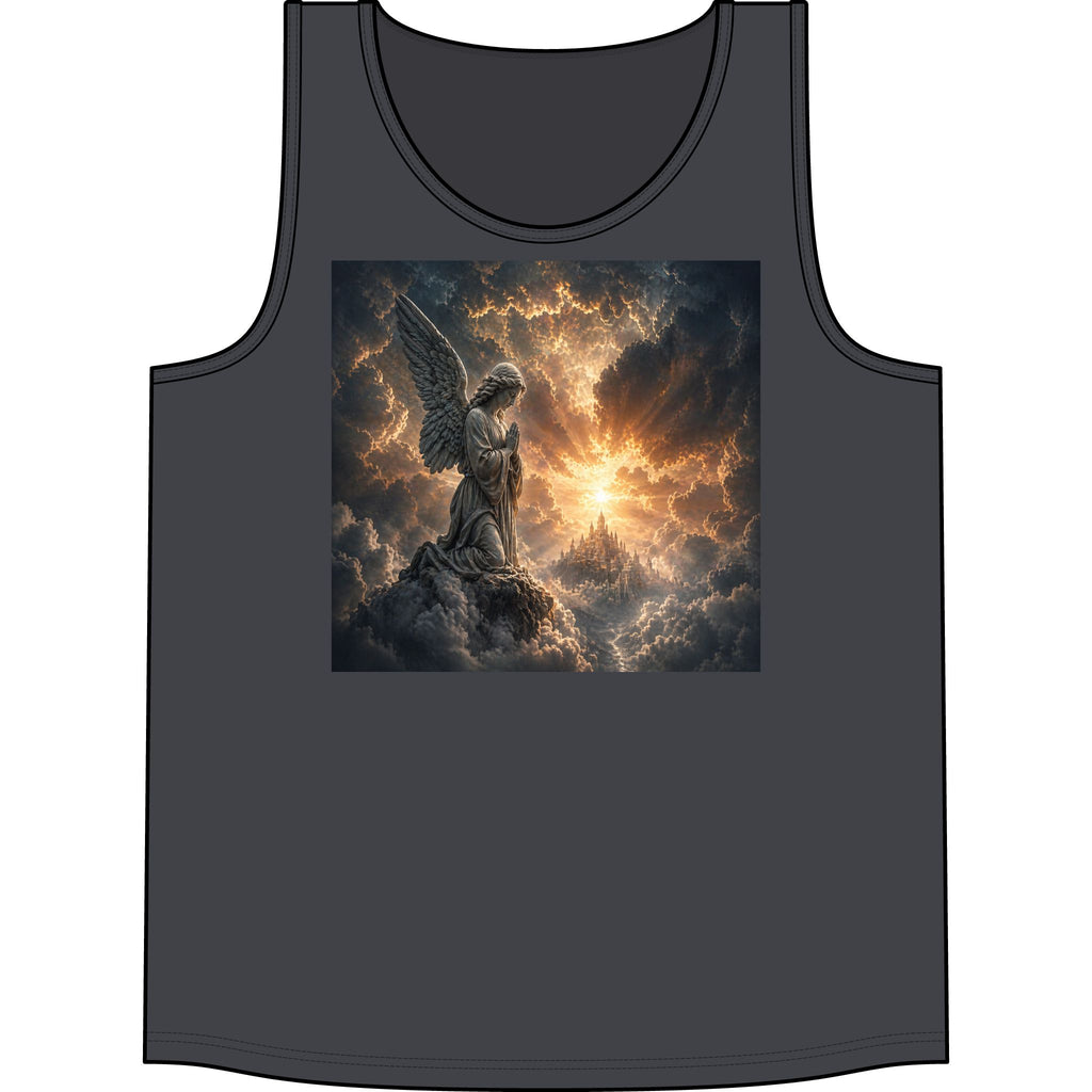 Angel of Light Tank Top — Dramatic Guardian Wings Graphic Concert Tank