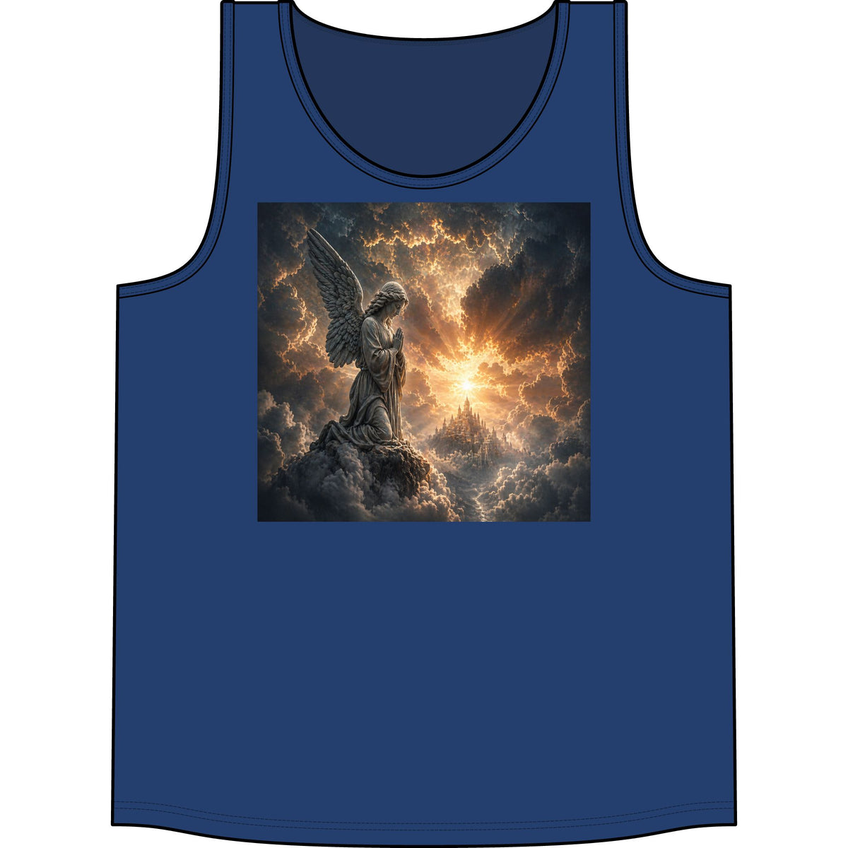 Angel of Light Tank Top — Dramatic Guardian Wings Graphic Concert Tank