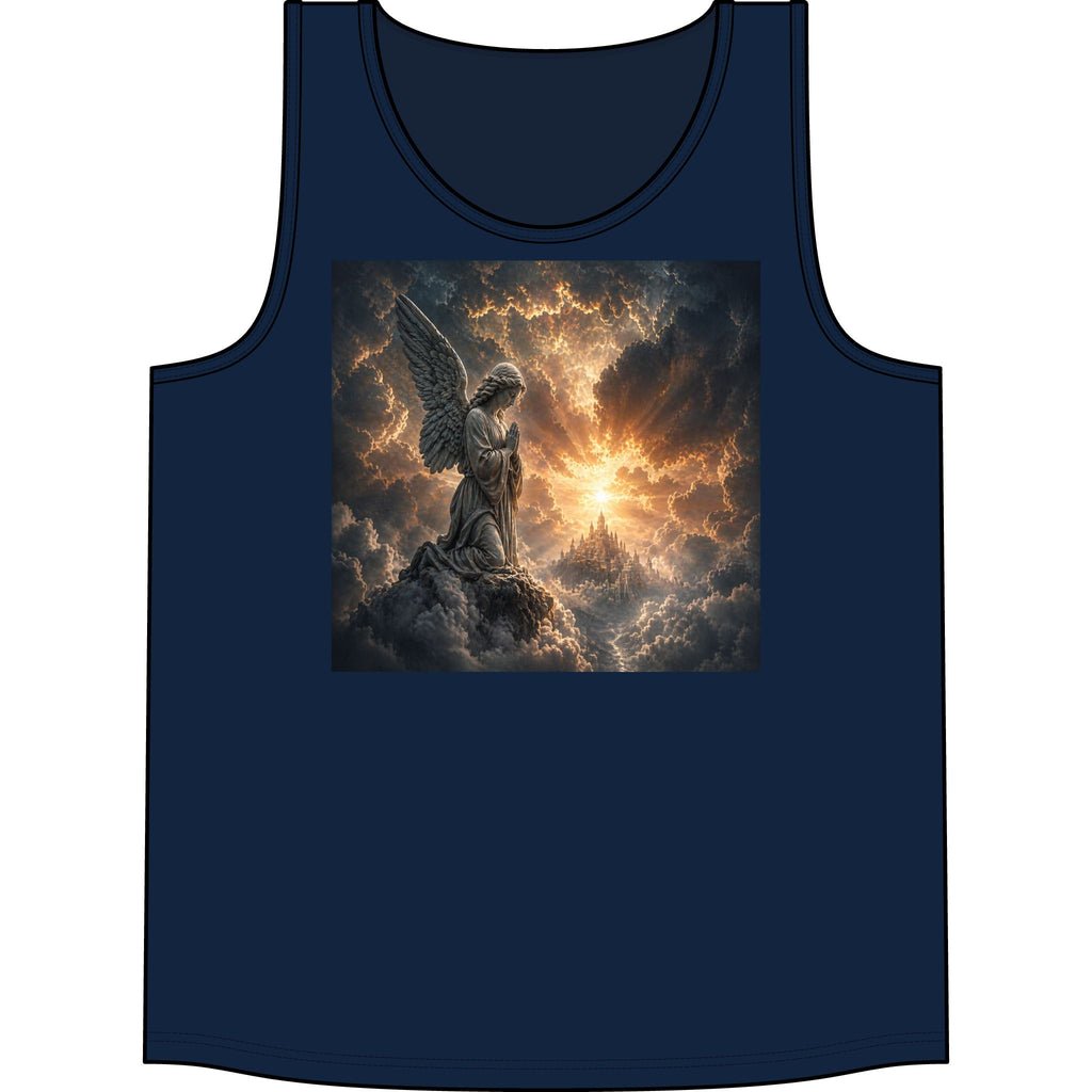 Angel of Light Tank Top — Dramatic Guardian Wings Graphic Concert Tank