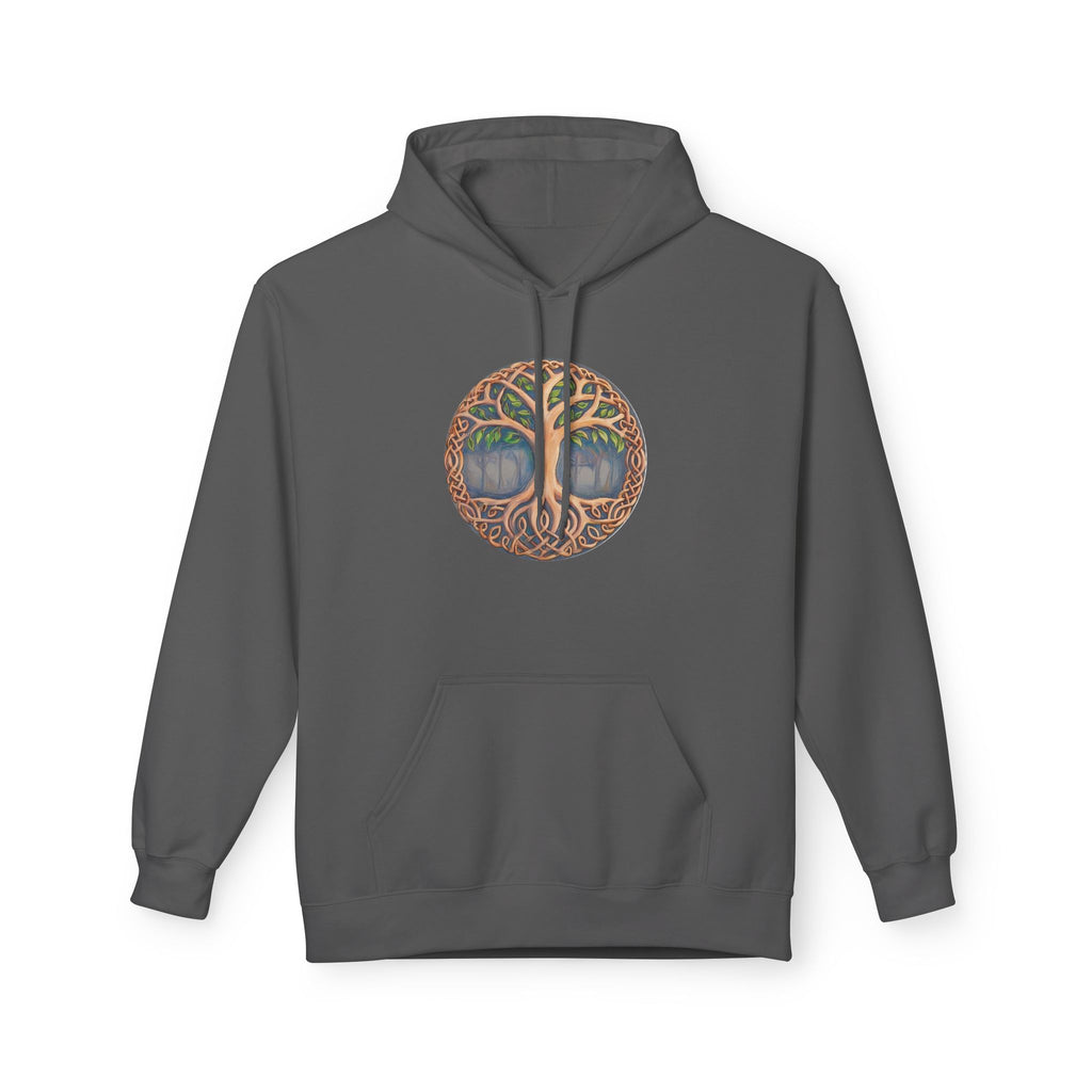 Yggdrasil Tree of Life Cotton Hoodie — Botanical Circle Art Sweatshirt