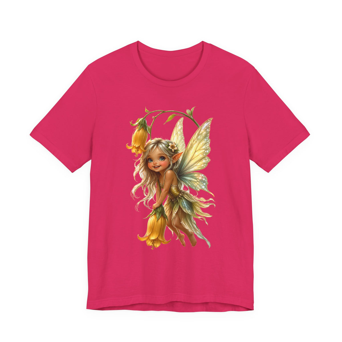 Fairy Flower T-Shirt — Whimsical Yellow Bell Fairy Graphic Tee