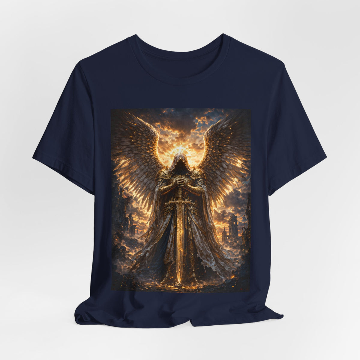 Angel Guardian T-Shirt — Golden Warrior Wings Graphic Tee