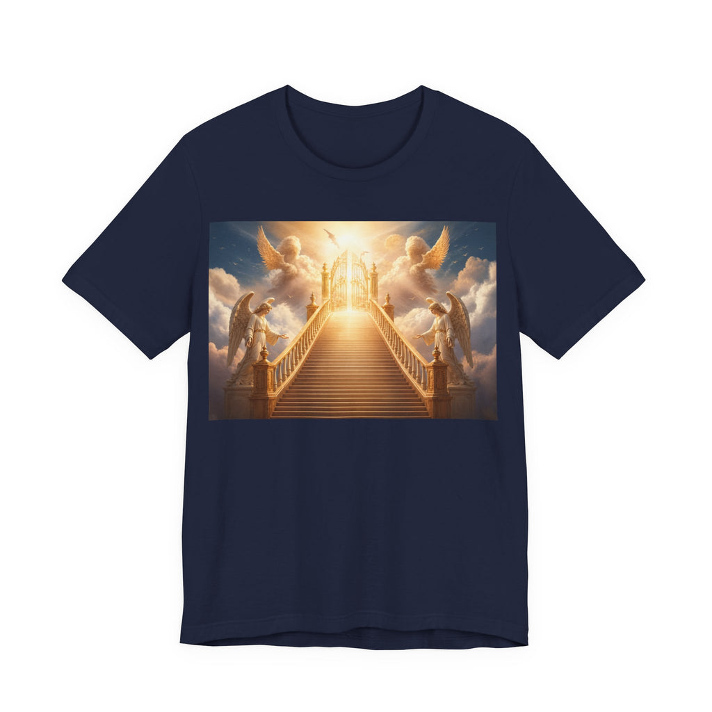 Heavenly Stairway T‑Shirt — Golden Gates Angelic Design