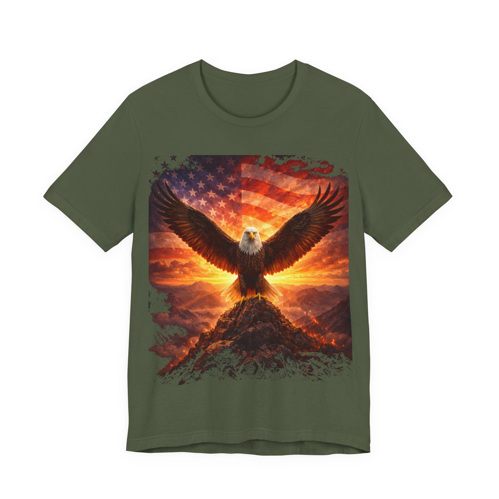 Eagle & American Flag Tee — Patriotic Bald Eagle T-Shirt