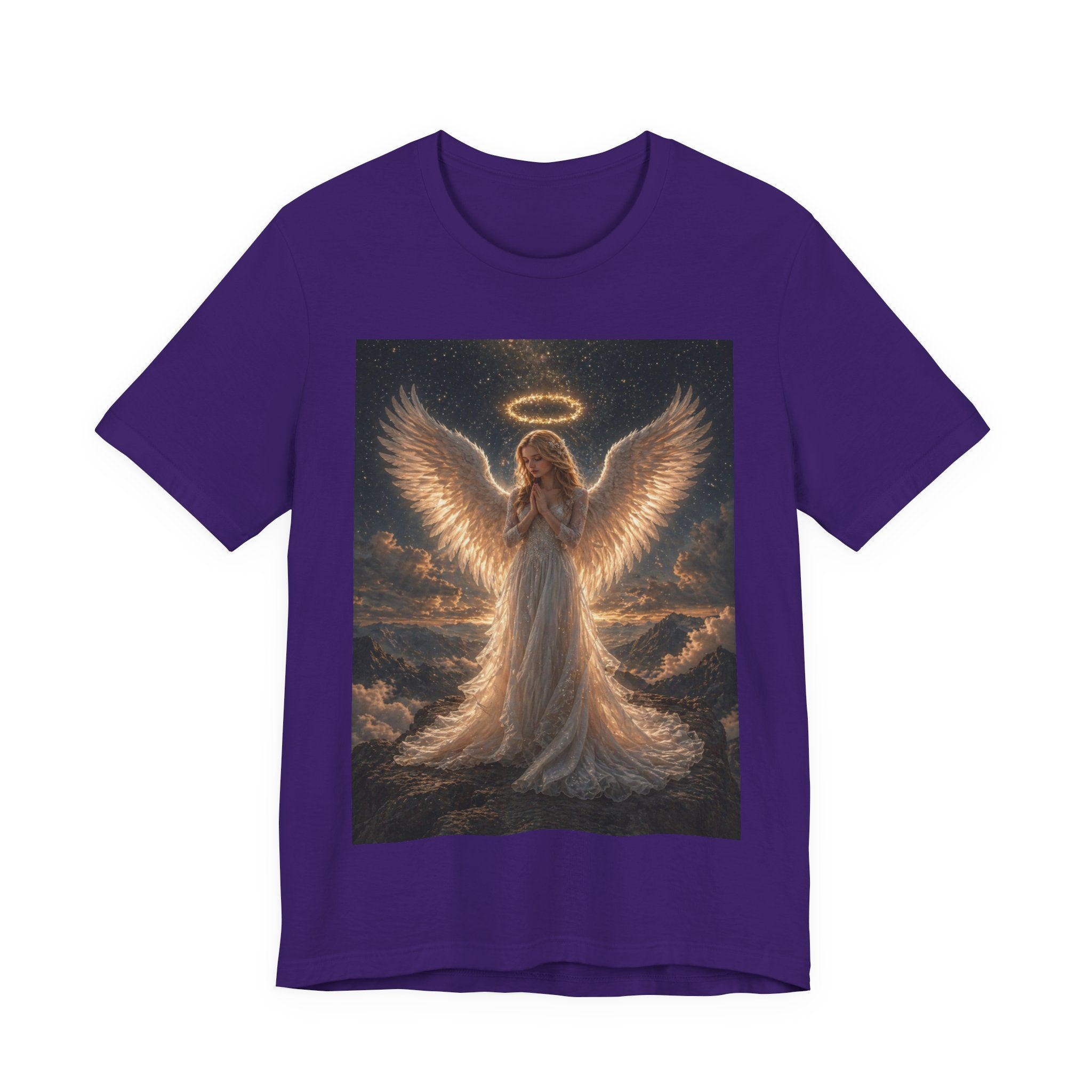 Angel Wings Graphic Tee — Glowing Halo Spiritual T-Shirt