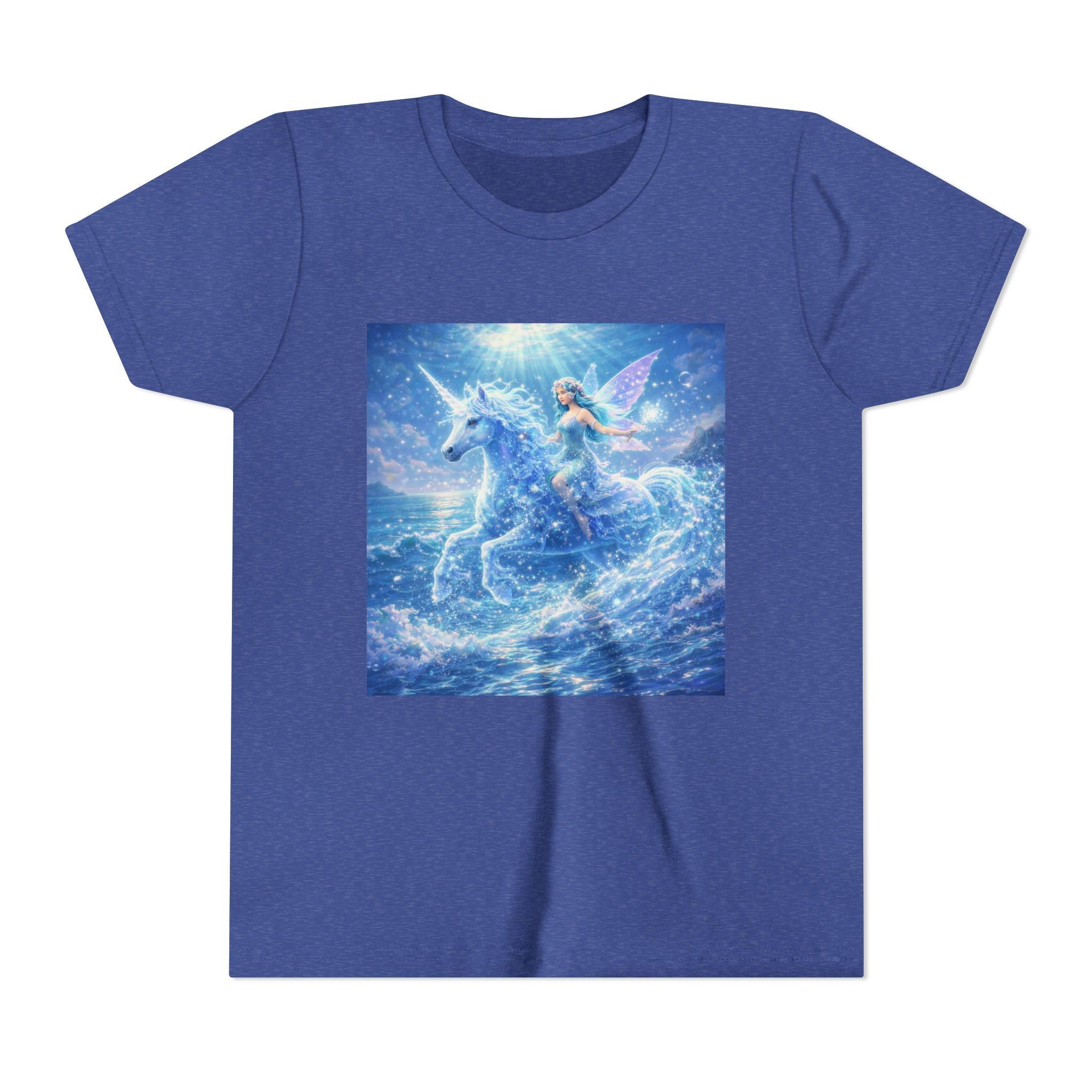 Kids Unicorn Fairy Tee — Magical Blue Pegasus Graphic Youth T-Shirt