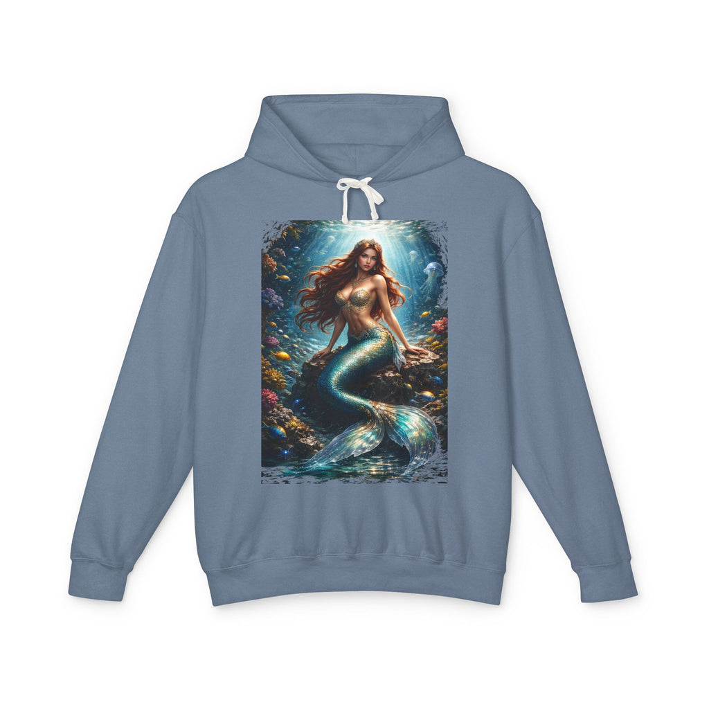 Mermaid Art Hooded Sweatshirt — Mystical Ocean Fantasy Hoodie