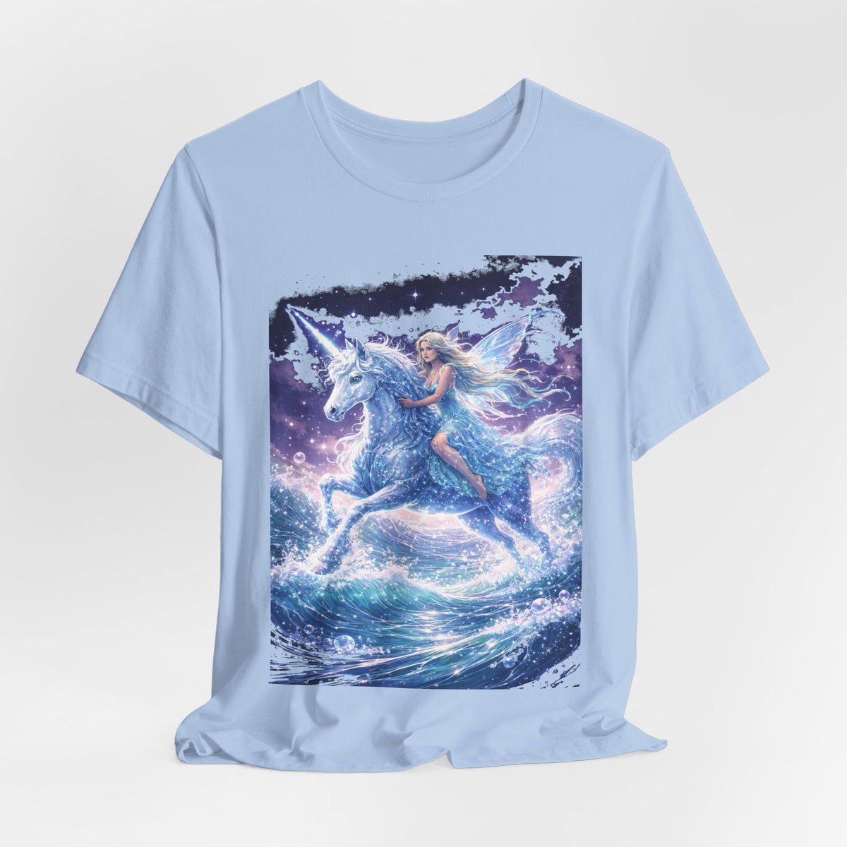Mystical Unicorn Rider T‑Shirt – Fantasy Pegasus Night Sky Graphic Tee