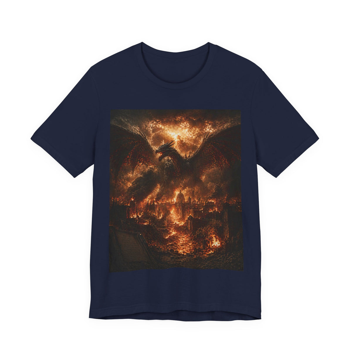 Demonic Dragon Fire End of times Tee — Dark Graphic Shirt of the final battel betten Satan and Miichael the arch angel